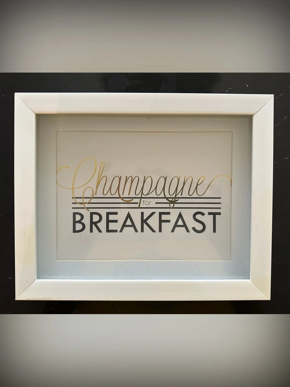 Framed 'Champagne for Breakfast' Wall Art